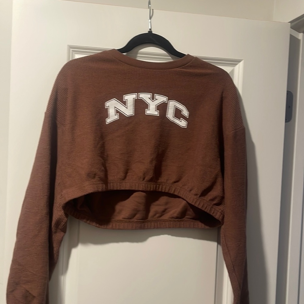 NYC Brown Corduroy Crop Top